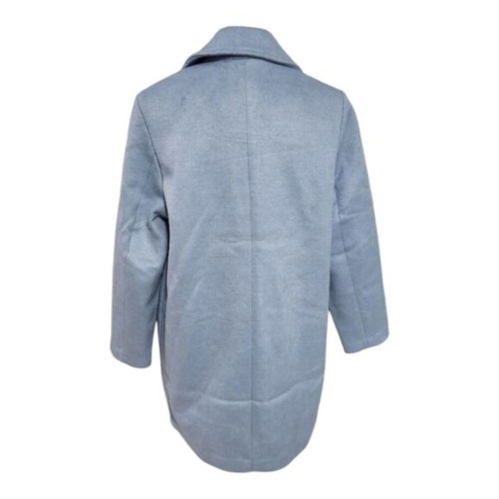 Halston Women's Light Blue Wool Blend Blazer Pea Coat Walking Womens Size XL New - Picture 10 of 13
